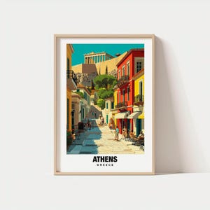 Athens Travel Print, Athens - Greece Travel Gift, Printable City Poster, Digital Download, Wedding Gift, Birthday Present, Greek Culture Art