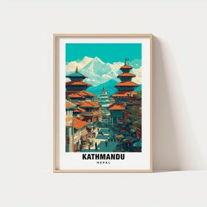 Kathmandu Print – Nepal Poster, Travel Art, Urban Scene, Mountain Views, Cultural Escape, Scenic Landscape, Historic Charm, Kathmandu Valley