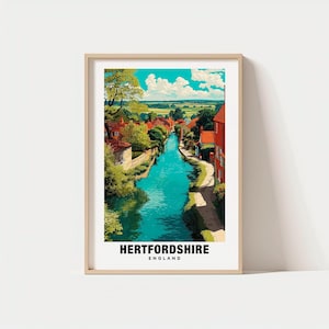Hertfordshire Print - England Poster, Hertfordshire Views, Hertfordshire Countryside, Hertfordshire Towns, England Charm, Hertfordshire Art