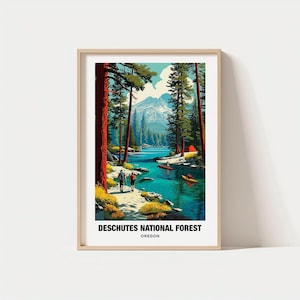 Deschutes National Forest Print - Oregon Poster, Deschutes National Forest Views, Wilderness Charm, Mountain Scene, Scenic Beauty, Oregon