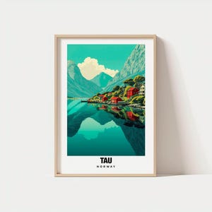 Tau Print – Norway Poster, Coastal Views, Scenic Charm, Tau Beauty, Fjord Scene, Tau Travel, Tau Poster, Decor, Art