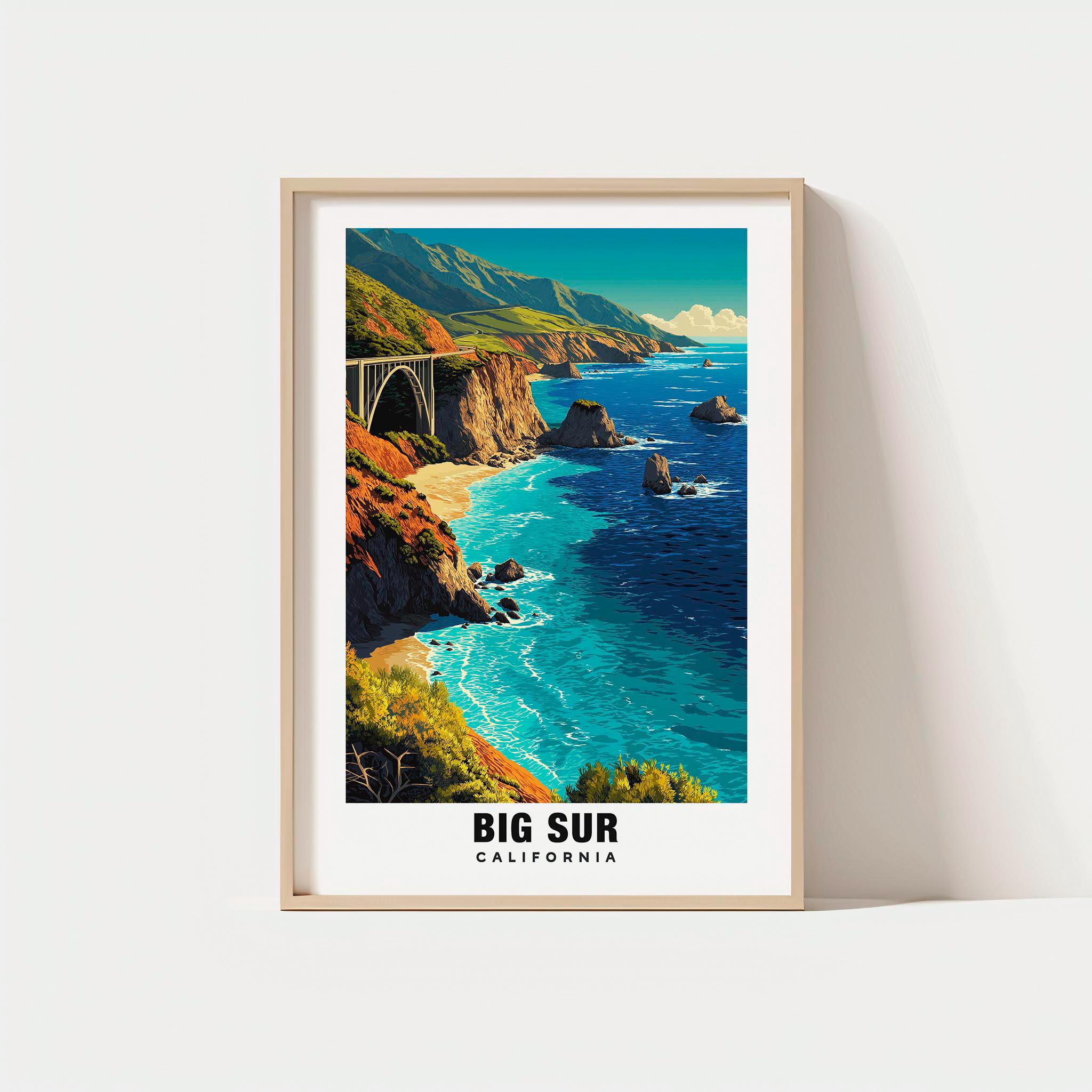 Big Sur Coastline Print – California Travel Poster - Etsy Australia