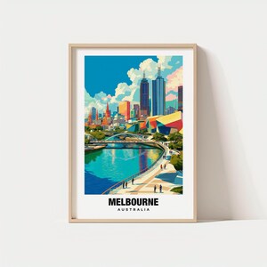 Melbourne City Print, Melbourne Travel Poster, Australia Travel Gift, Melbourne Digital Download, Australia Poster, Melbourne Gift Poster
