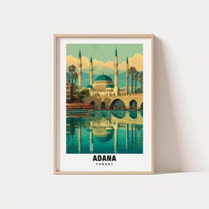 Impresión de Adana: Póster de Turquía, Vistas de la ciudad, Encanto cultural, Belleza de Adana, Escena histórica, Viajes a Adana, Póster de Adana, Decoración, Arte turco