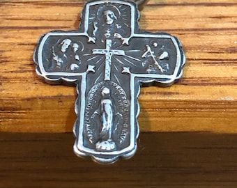 Antique Reproduction Sterling Silver Four Way Cross