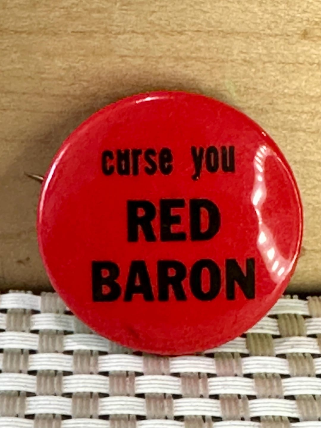 Vintage 1960s Snoopy Peanuts Red Baron Pinback Button – Comic ...
