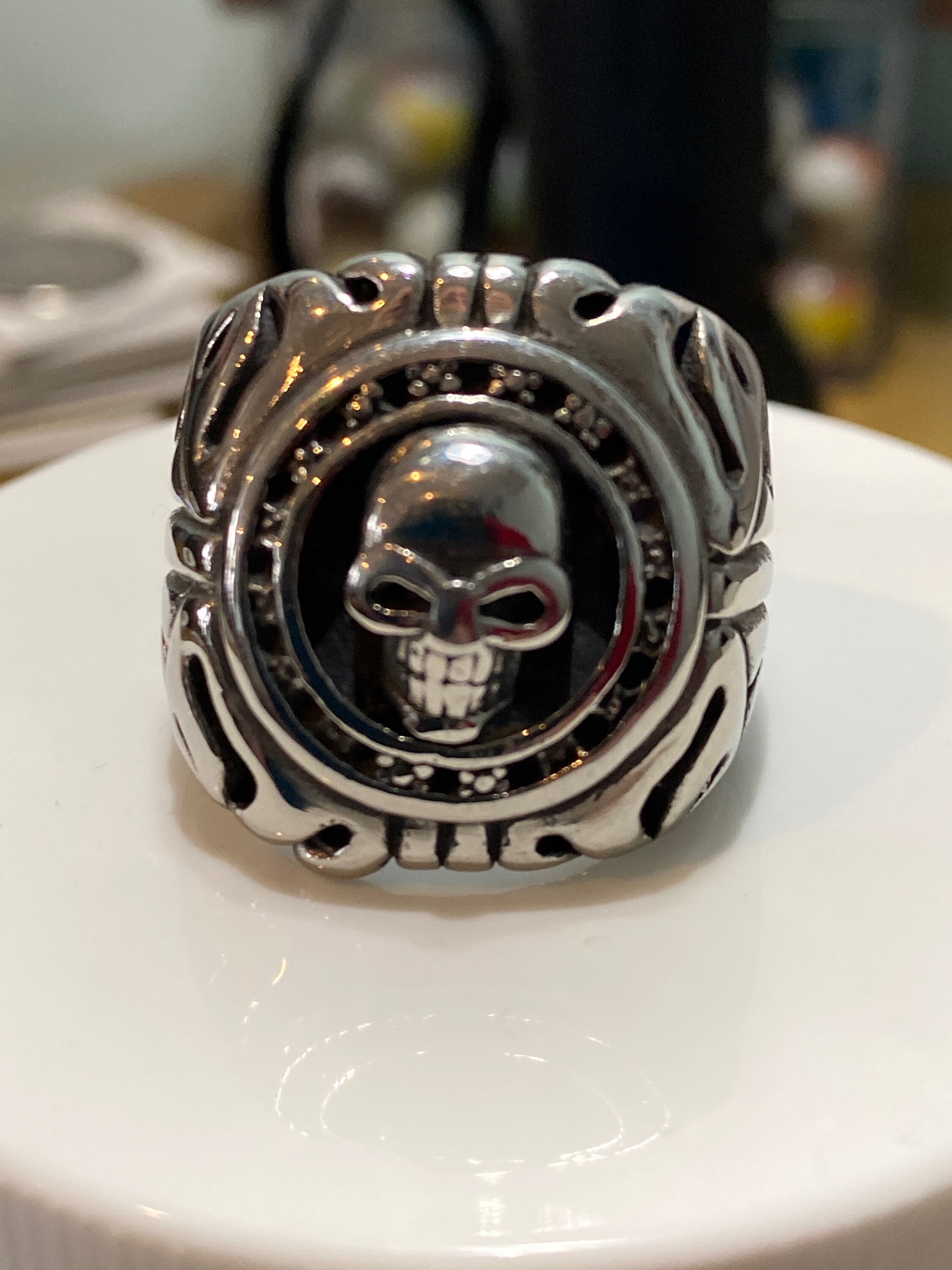 Large and Heavy Sterling Silver Size 10 Skull Ring by Spikes Etsy UK