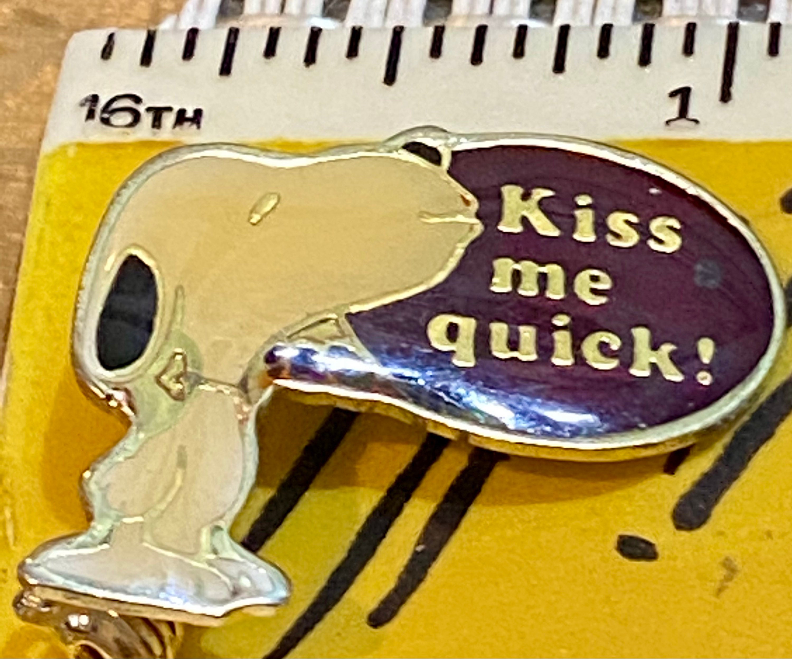 Antique Collectible Small Snoopy Pin made in 1950’s “Kiss me Quick”