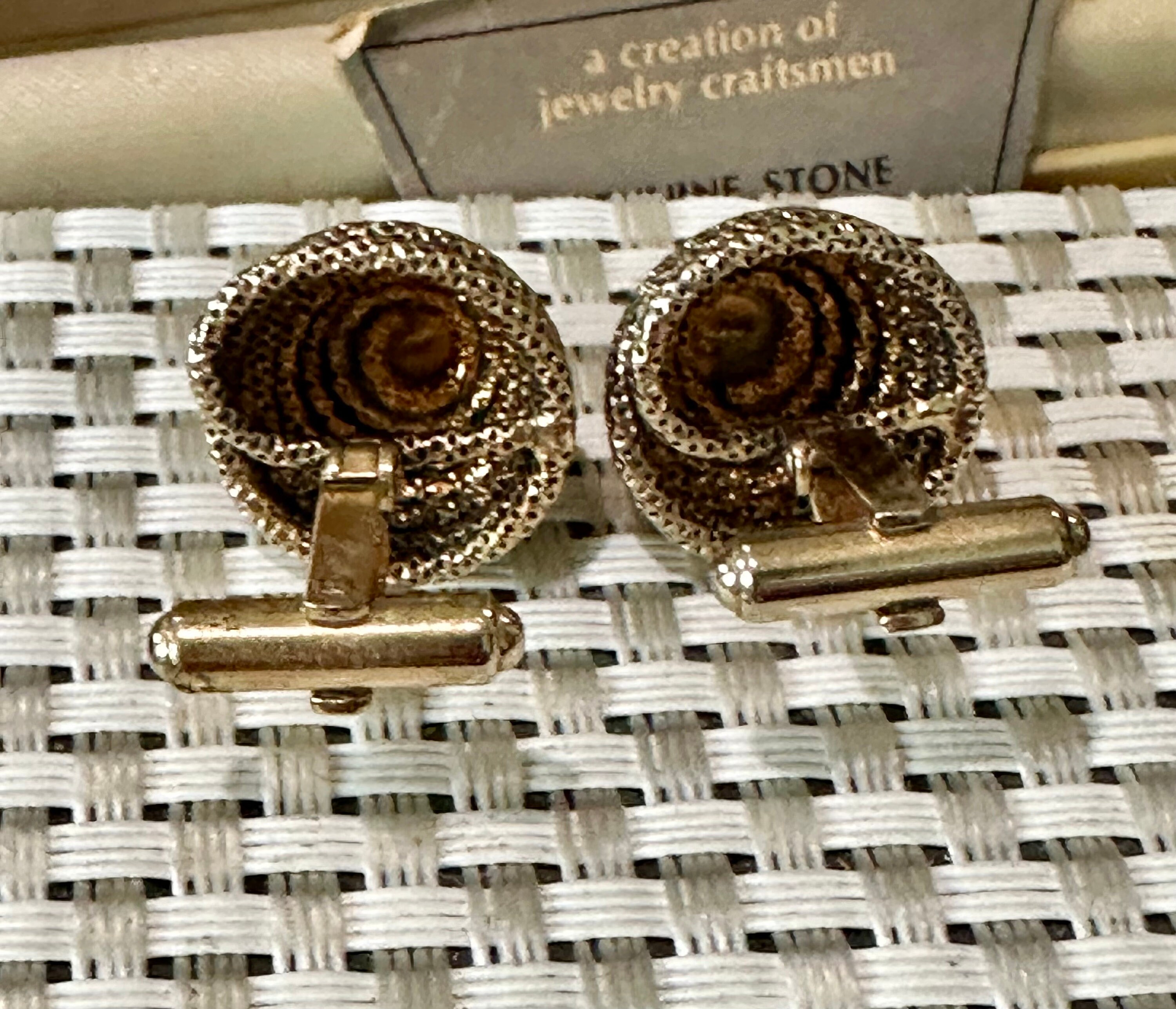 Gemelli Vintage Hadley Riempiti Oro 12K Veri Con Scatola, Da Uomo