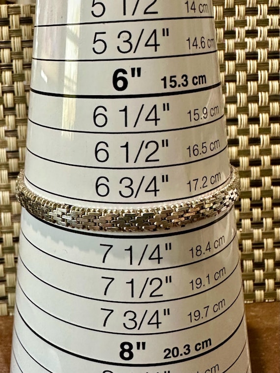 Vintage Nice Herringbone Pattern Sterling Silver … - image 1