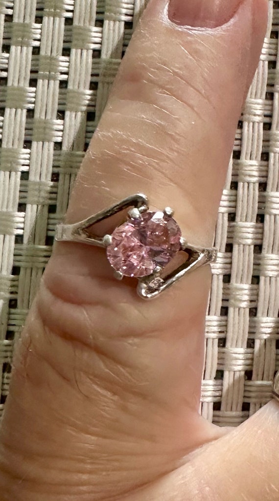 Sterling Silver Pink Ice Gemstone Size 8 Ring