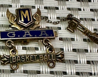 Antique Michigan Basketball Gold Filled VP Pin Pinback University of Michigan