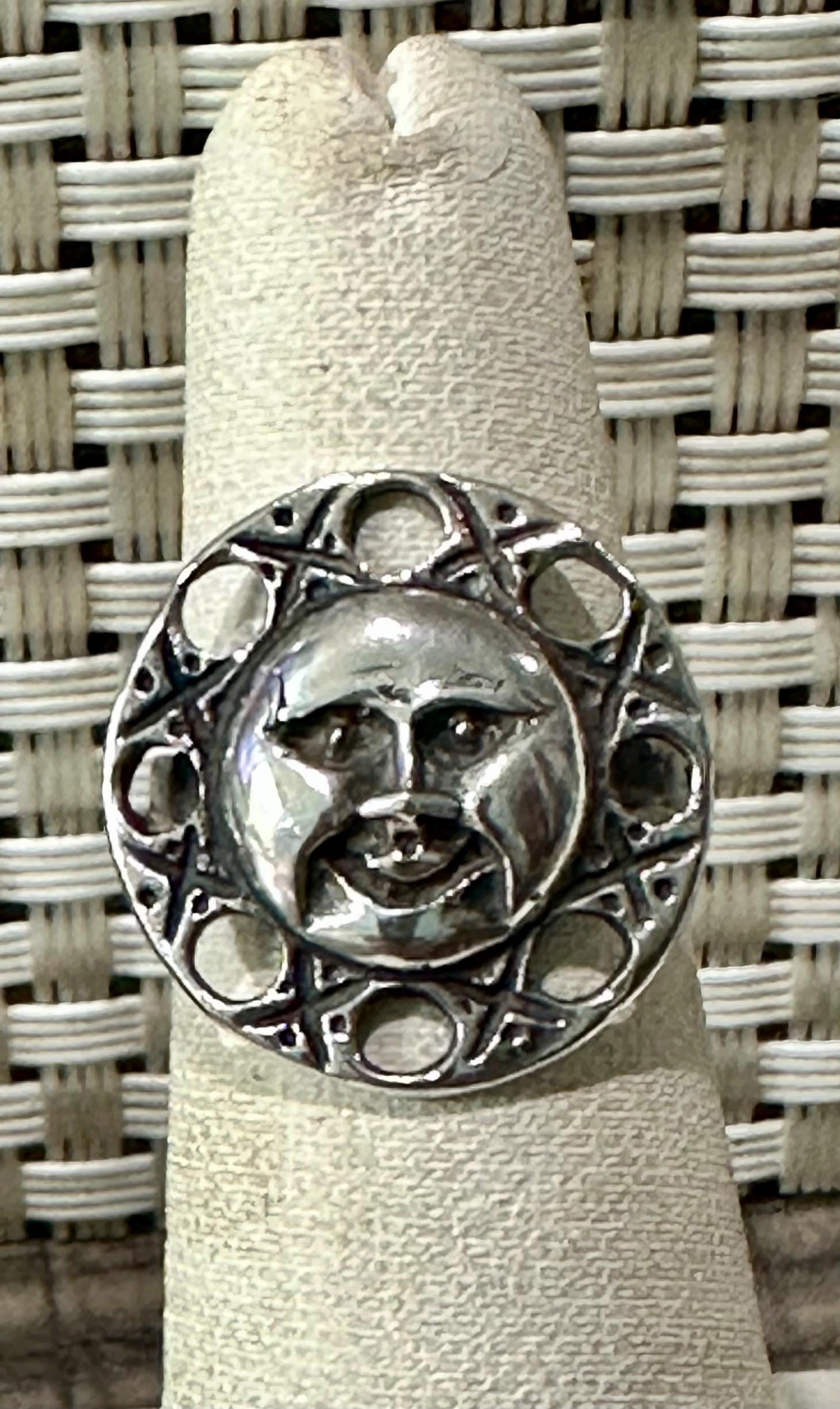 Vintage Sterling Silver Sun Face Rings - Etsy