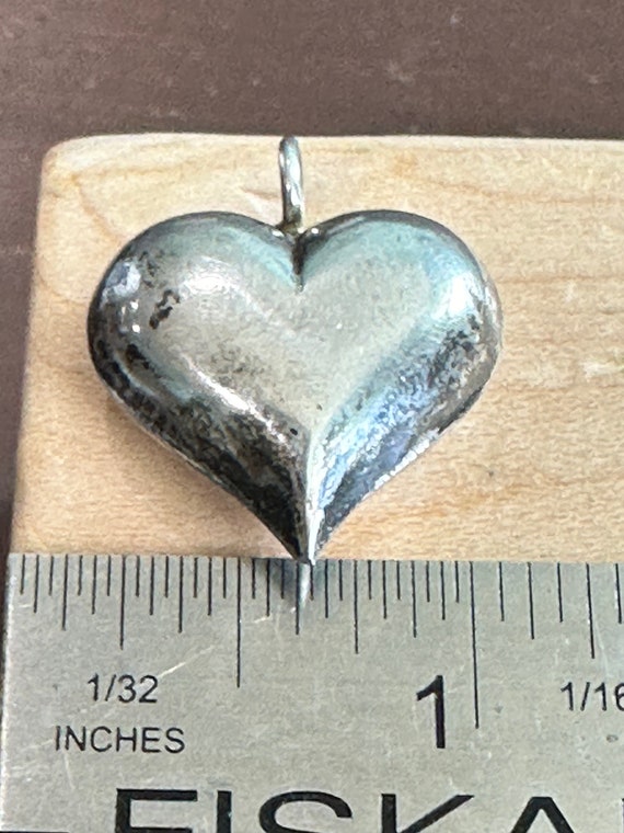 Antique Heart Shaped Sterling Silver Smaller Size… - image 1