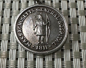 Sterling Silver Massachusetts General Hospital 1911 Society Medal, with Depiction of Squanto