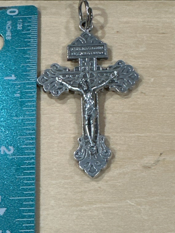 Antique Sterling Silver Jesus on Cross or Crucifix