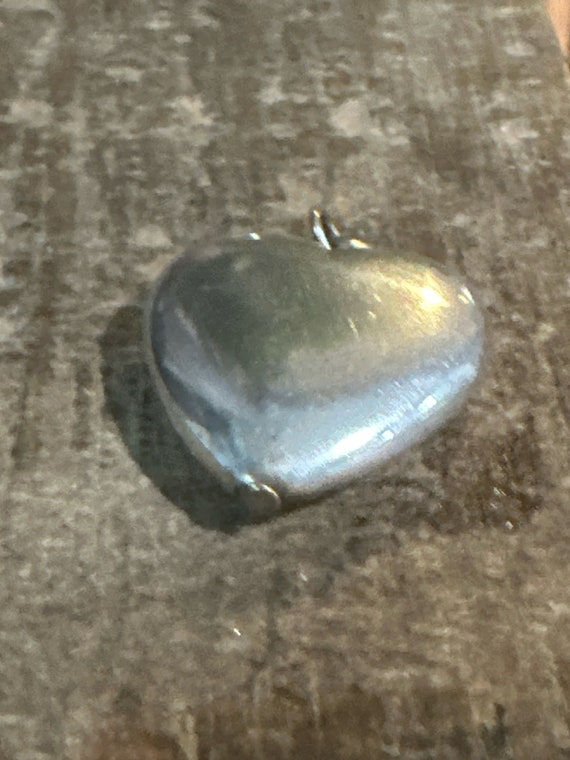 Antique Heart Shaped Solid Sterling Silver Smalle… - image 5