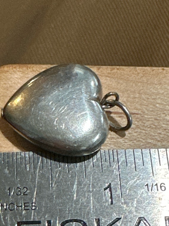 Antique Heart Shaped Solid Sterling Silver Smalle… - image 2
