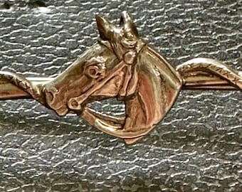 Antique Hand Made Sterling Silver Horse Brooch, Unusual Design.