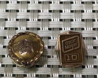 Oscar Mayer & Co 10 Year Service Pin Set 1965 — Original Folder Letter Signed Oscar G Mayer Jr — Social Member Pin — Ralph Smith — Vintage C