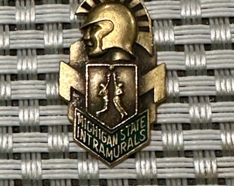 1943 Michigan State Spartan Sterling Silver Intermural Sports Medal, Nice Helmeted Spartan