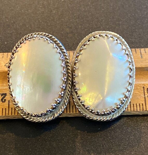 Antique Whiting and Davis Mother of Pearl Clip Earrings. Rare Etsy