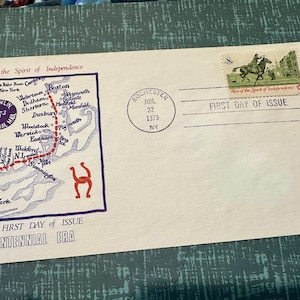 First Day of Issue, 1962 Airmail Envelope Cachet of opening of Dulles Airport. American Flag Stamps