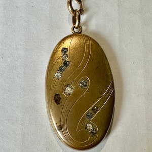Antique Victorian Age Gold Filled Locket with Original Chain, Frames and Acetates