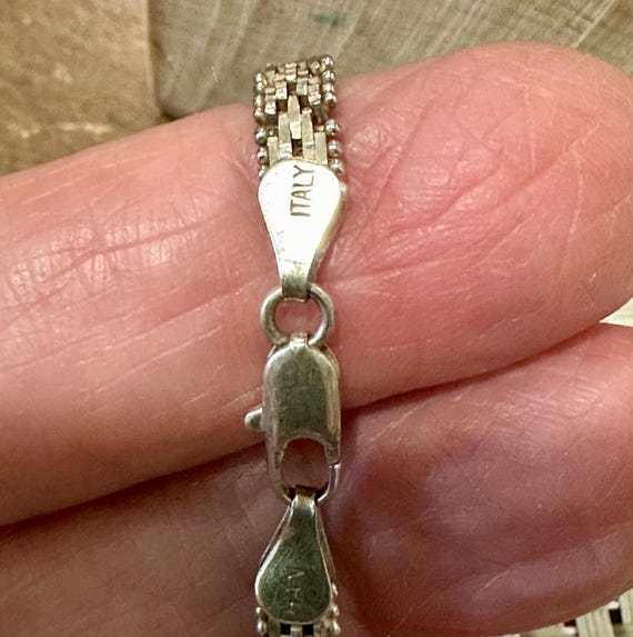Vintage Nice Herringbone Pattern Sterling Silver … - image 6