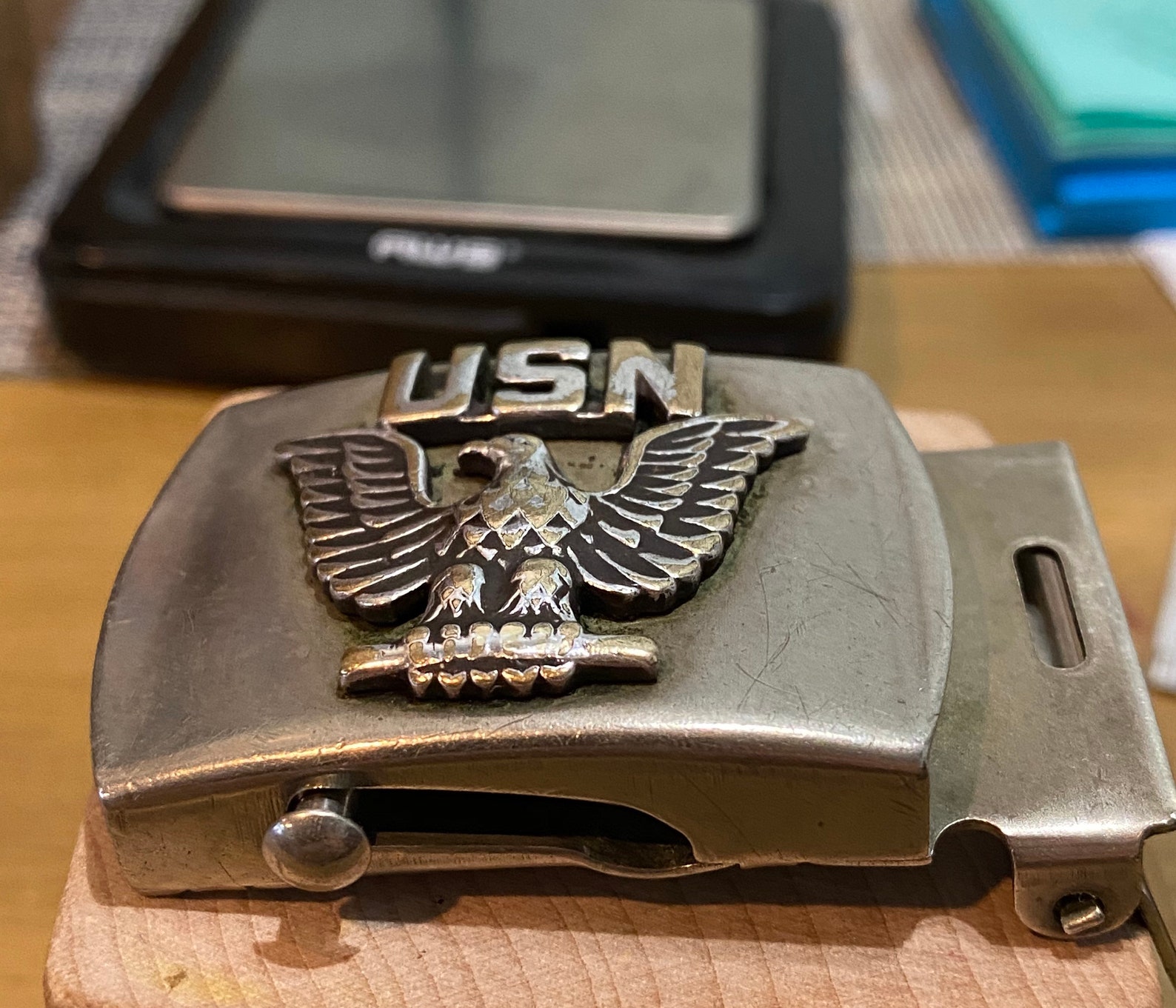 World War II Era U.S. Navy Belt Buckle with Silver Eagle on Etsy