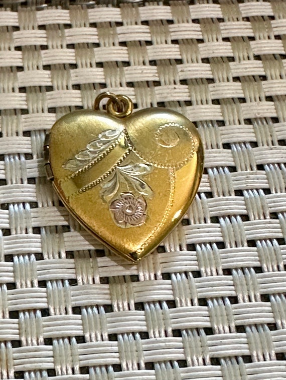 Antique Gold Filled over Sterling Silver Locket Et