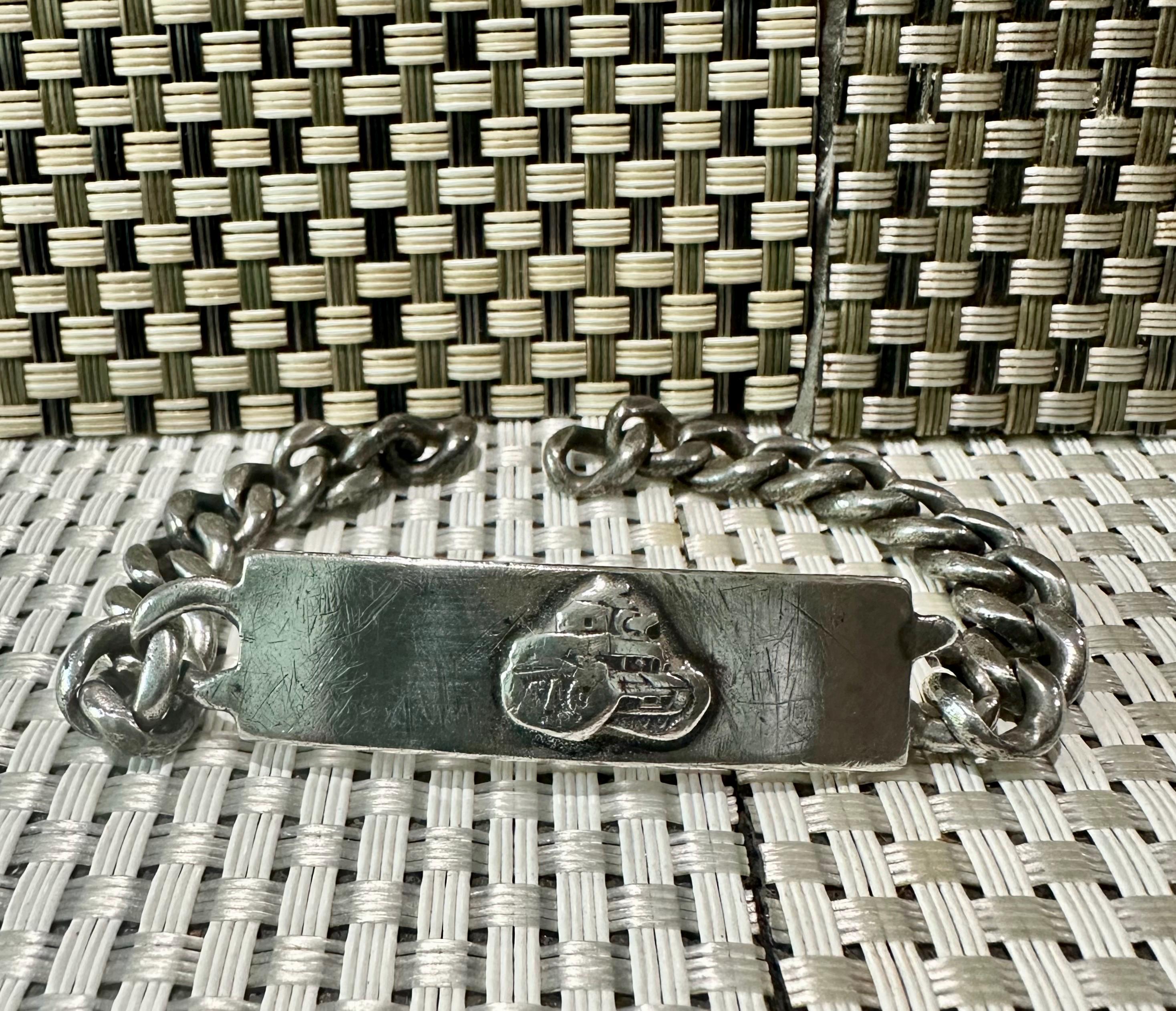 Ww2 Sterling Silver Id Bracelet - Etsy UK