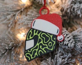 Adorno navideño del casco de Lando Norris