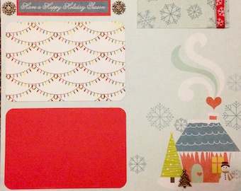 Christmas 12x12 Scrapbooking Kit 2 Page Layout Premade