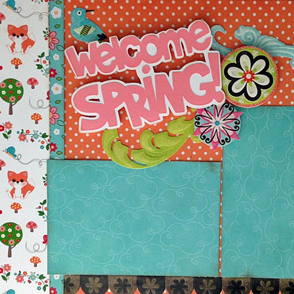 12x12 Scrapbook Layout Kit Spring 2 Page