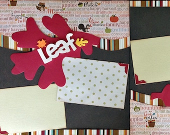 12x12 Scrapbook Layout Kit Fall Leaf Piles 2 Pages