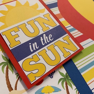 Fun Sun Summer Beach Pool Vacation 12x12 scrapbook pages kit 2 page layout premade image 4