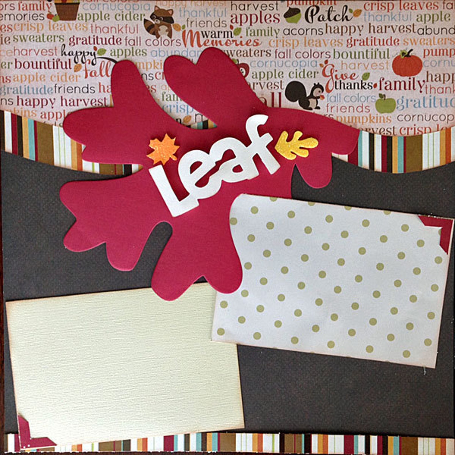12x12 Scrapbook Layout Kit Fall Leaf Piles 2 Pages Etsy