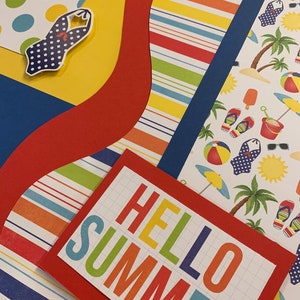 Fun Sun Summer Beach Pool Vacation 12x12 Scrapbook Pages Kit 2 Page ...