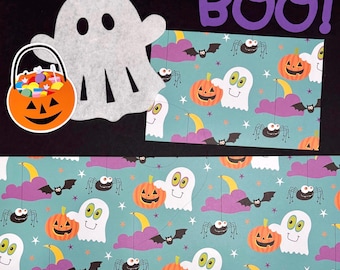 12x12 Halloween Scrapbook Page Kit, 12x12 Premade Halloween Scrapbook, 12x12 Premade Scrapbook Pages, 12x12 Scrapbook Page, Halloween Layout