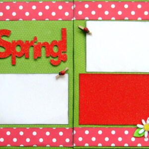 12x12 Spring Scrapbook Page Kit, 12x12 Premade Spring Scrapbook, 12x12 Premade Scrapbook Pages, 12x12 Scrapbook Page, Spring Layout image 3
