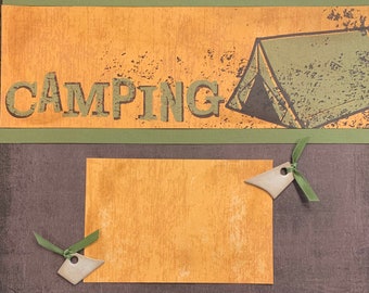 Camping 12x12 Scrapbooking Kit 2 Premade Pages outdoors