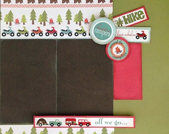 12x12 2 Page Scrapbook Layout Kit Camping