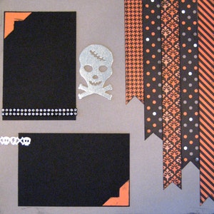 12x12 Halloween Scrapbook Page Kit, 12x12 Premade Halloween Scrapbook, 12x12 Premade Scrapbook Pages, 12x12 Scrapbook Page, Halloween Layout image 3