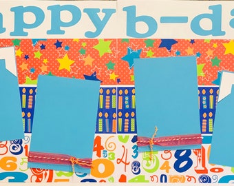 Birthday Party Celebrate Boy Girl Premade Pages Scrapbooking Layout 2 Page Kit