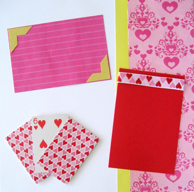12x12 Valentine Girl Scrapbook Page Kit, 12x12 Premade Valentine Scrapbook, 12x12 Premade Scrapbook Pages, 12x12 Scrapbook Page, Girl image 3
