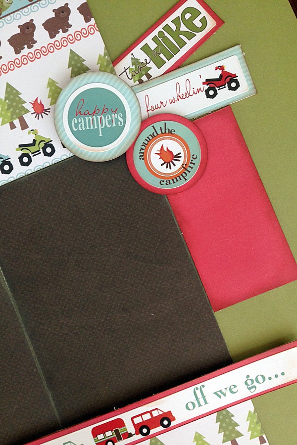 12x12 2 Page Scrapbook Layout Kit Camping - Etsy