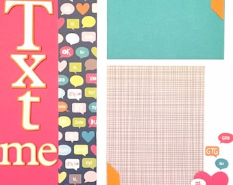 12x12 Girl Scrapbook Page Kit, 12x12 Premade Girl Scrapbook, 12x12 Premade Scrapbook Pages, 12x12 Scrapbook Page, Girl Layout