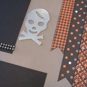 12x12 Halloween Scrapbook Page Kit, 12x12 Premade Halloween Scrapbook, 12x12 Premade Scrapbook Pages, 12x12 Scrapbook Page, Halloween Layout image 4
