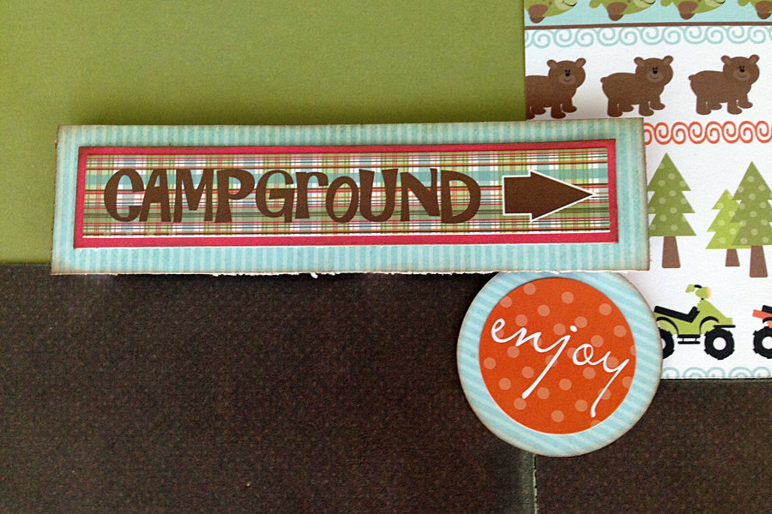 12x12 2 Page Scrapbook Layout Kit Camping Etsy